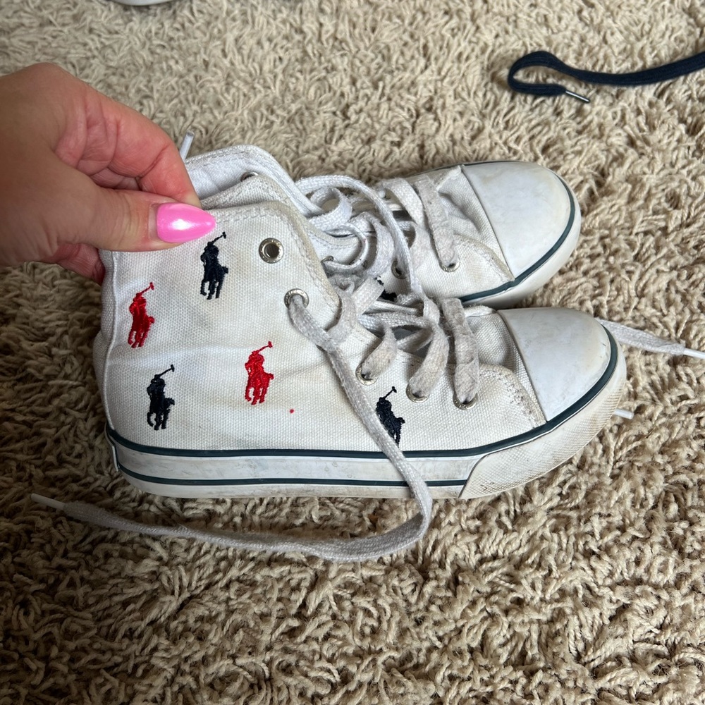 Polo by Ralph Lauren Kids' White Sneakers with Red and Black Accents